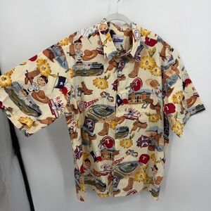 Reyn Spooner Texas Rangers MLB Baseball Hawaiian Aloha short-sleeve shirt sz XXL